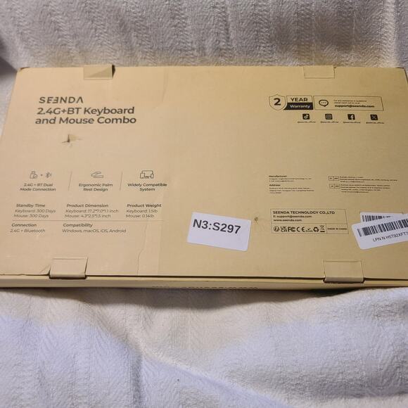 Seenda Bluetooth Keyboard Mouse Set, Wireless USB/BT Multi-Device, Ergonomic,... - Picture 8 of 8